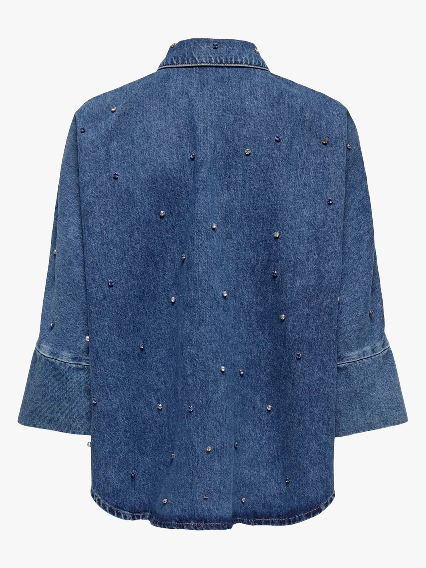 Grace 3/4 Rhinestone Denim Shirt