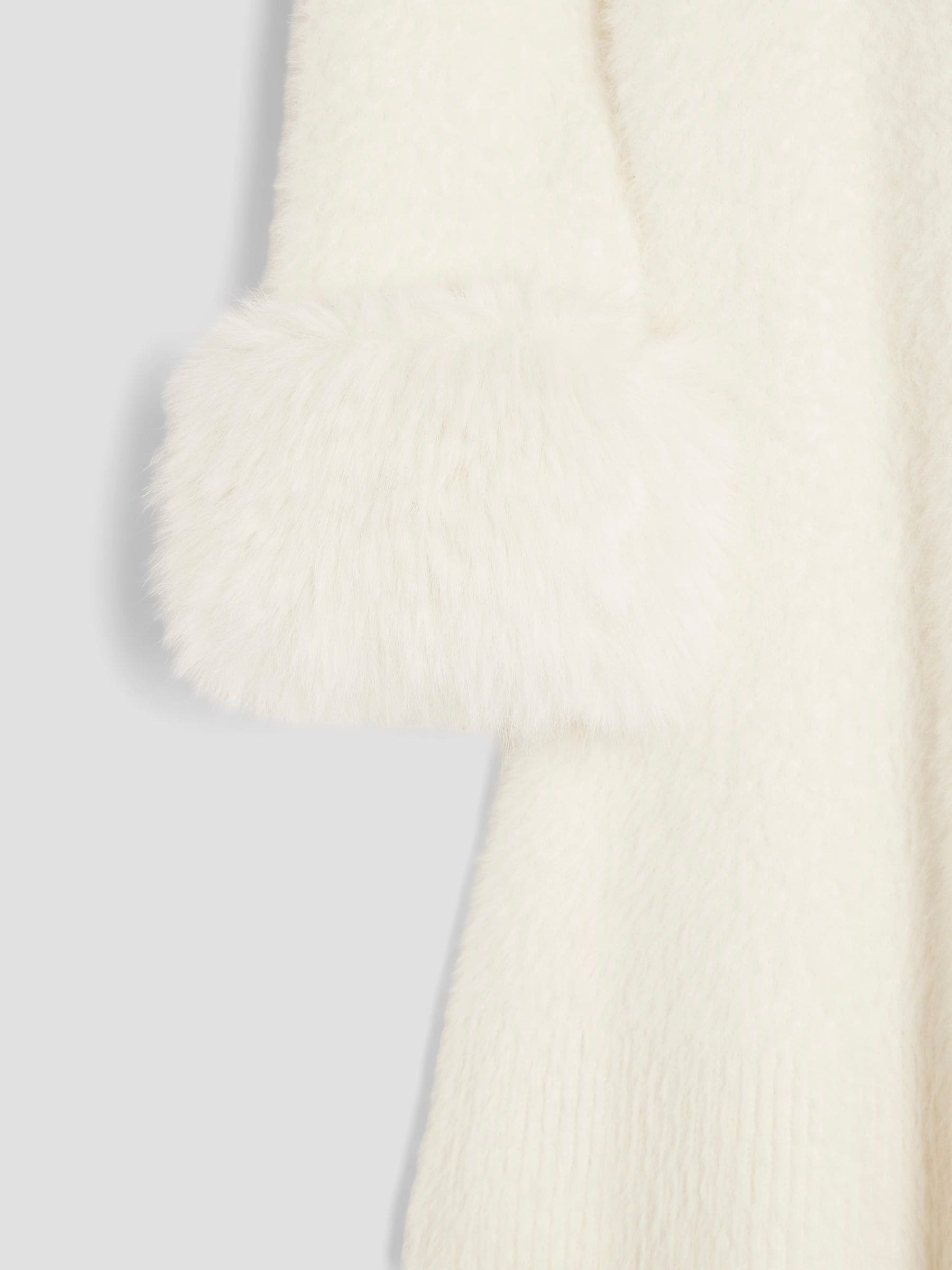 Crème - River Island Girls Fur Cuff Knitted Bow Dress