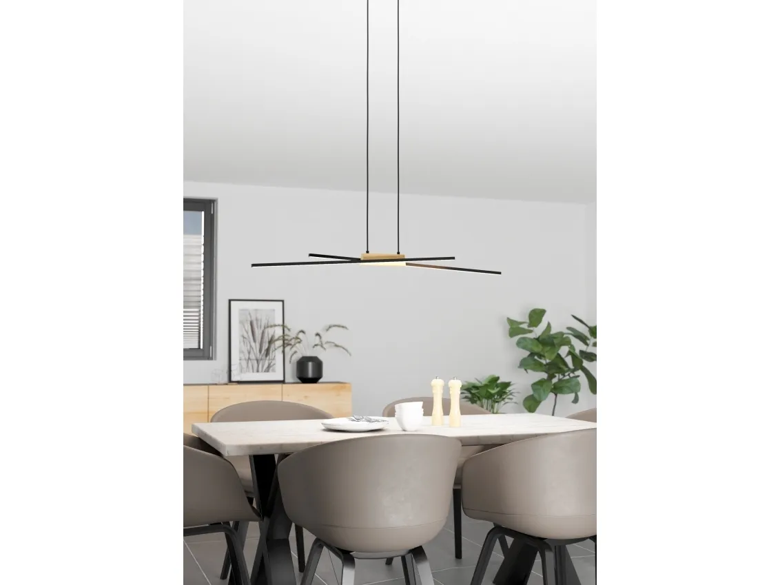 EGLO PANAGRIA LANGBORD 2L SORT/TRÆ FSC