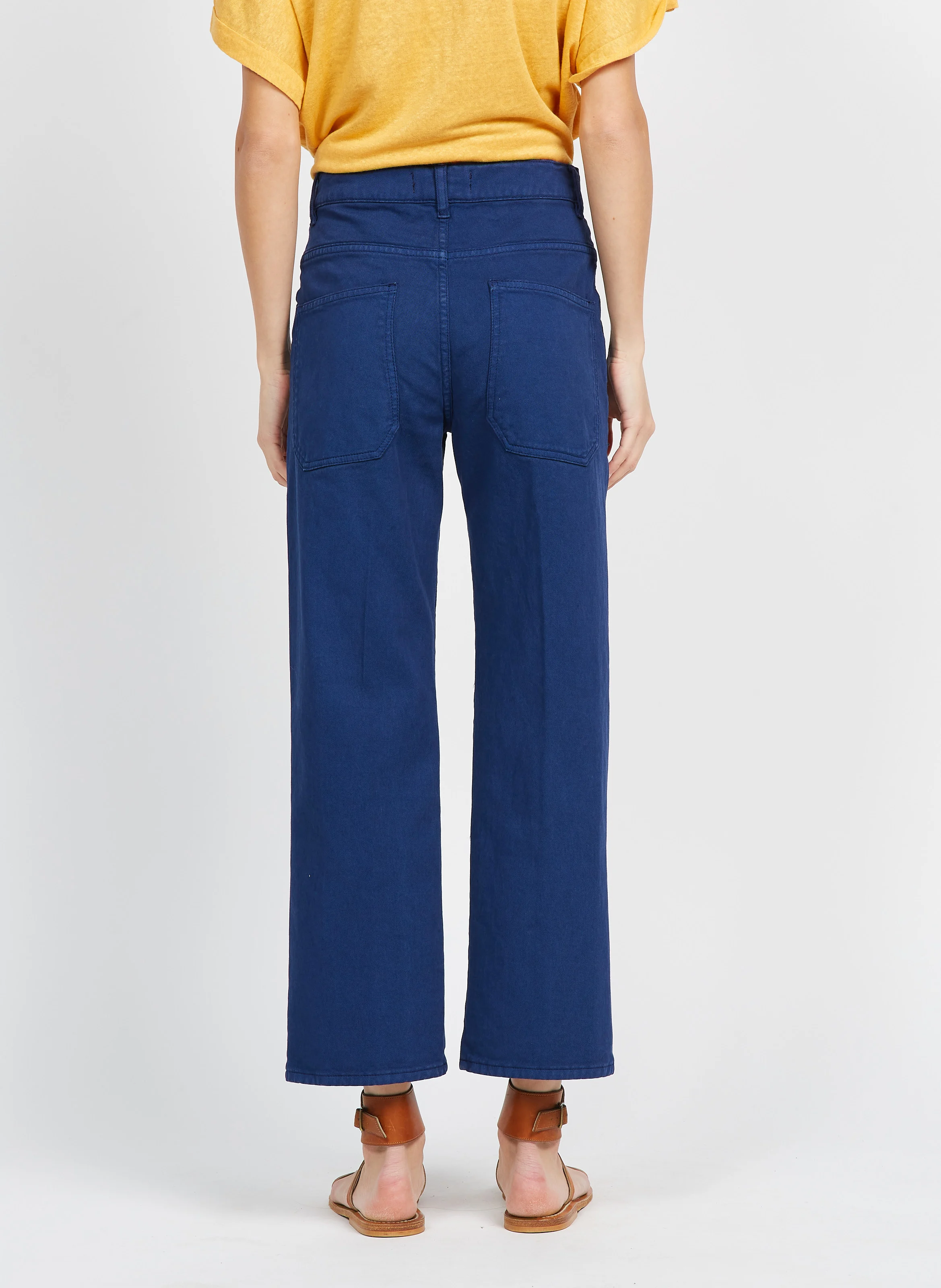 EDDY - Jean cropped en coton stretch| Bleu