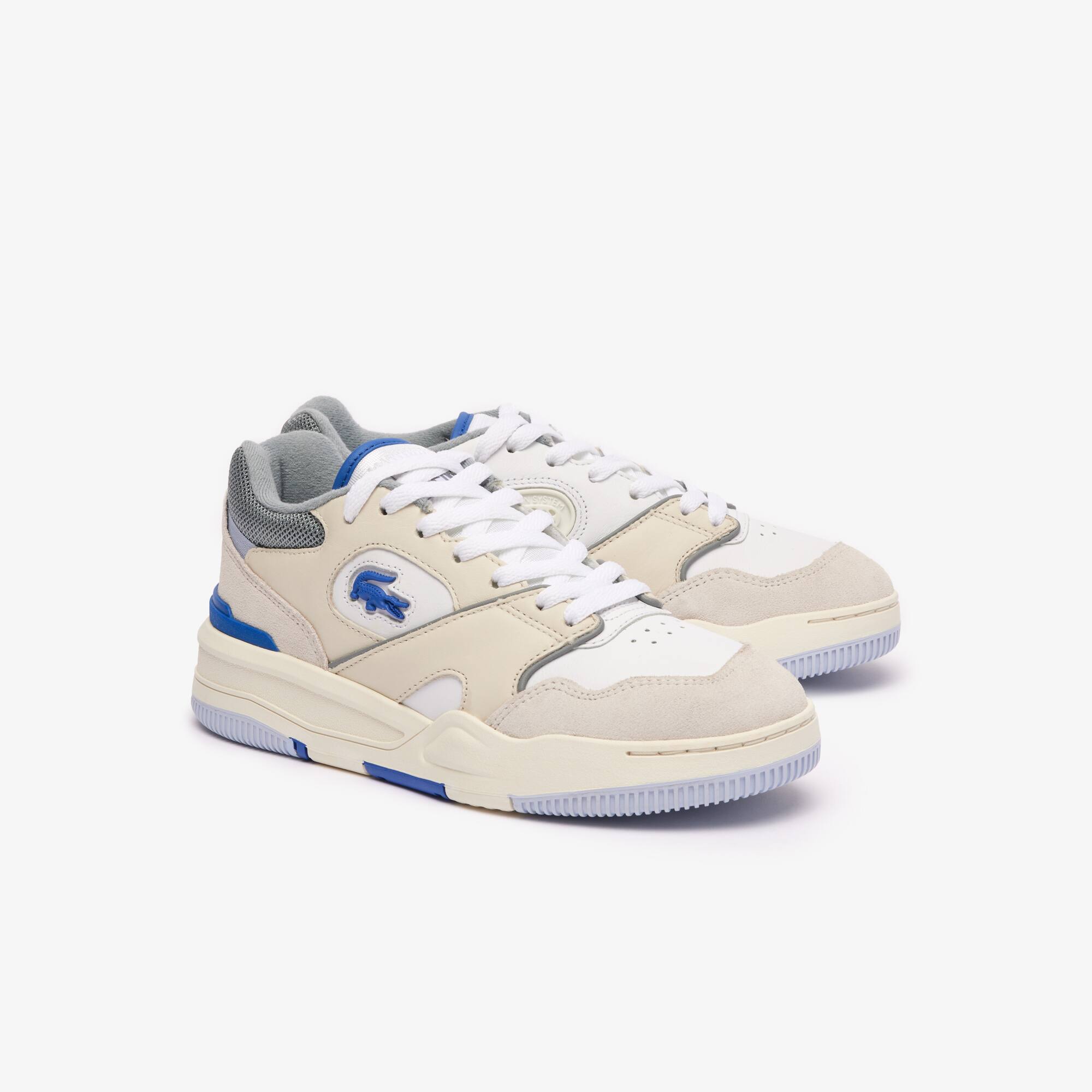Damen-Sneaker Lineset aus Leder mit Kontrast-Schuhkragen Sneakers - Blau - Lacoste - Damen