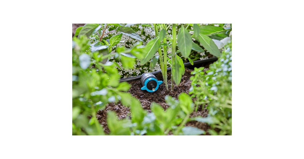 GARDENAVerstelbare Seriedruppelaar 1-8 l/u, drukcompenserend druppelaar  (Zwart/turquoise)