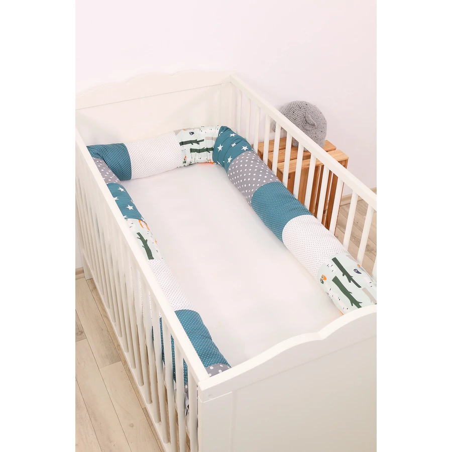 Ullenboom Baby-Bettschlange Waldtiere Petrol 300 cm