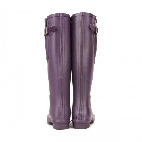 Botas de chuva femininas de cano alto na cor roxa uva