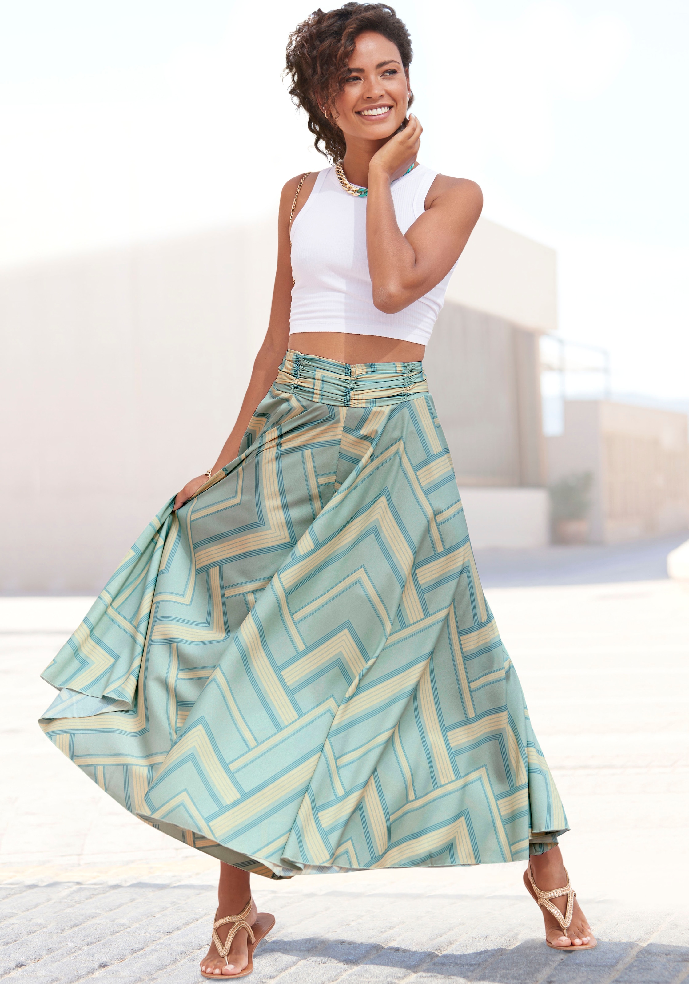 LASCANA Hosenrock , aus glatter Ware, Culotte, extraweites Bein