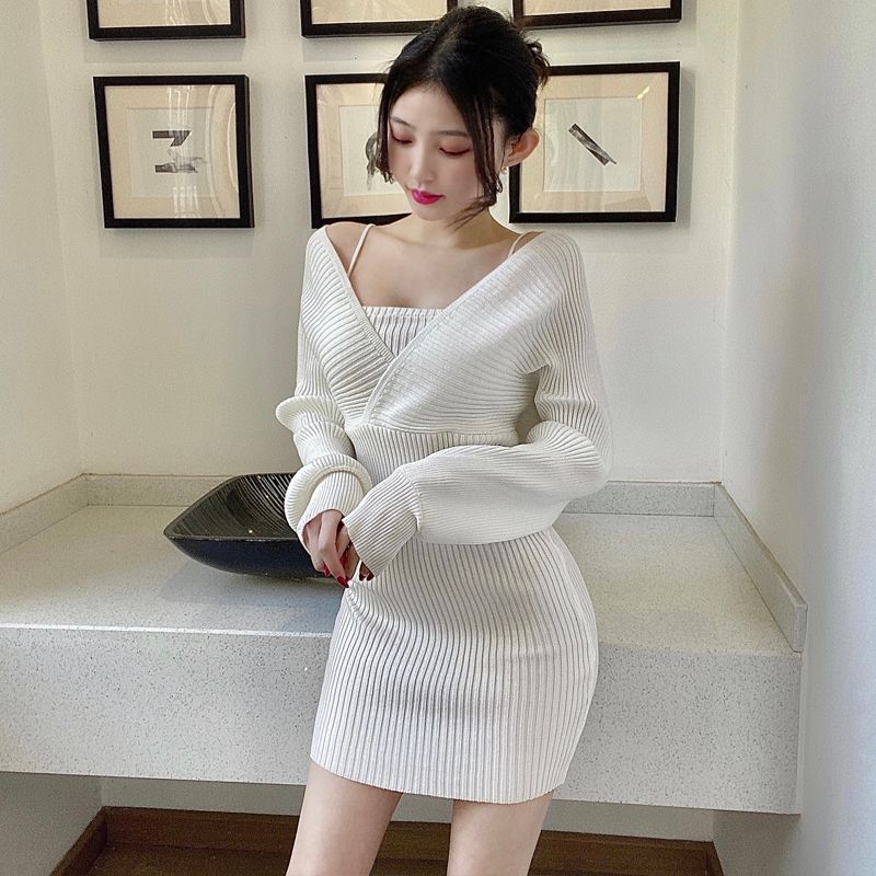 Gelbes - Mock Two-Piece Sweater Dress