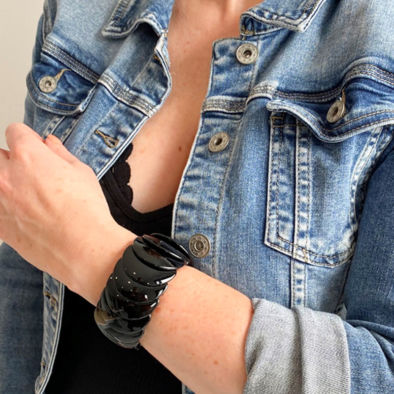 Bracelet extensible noir