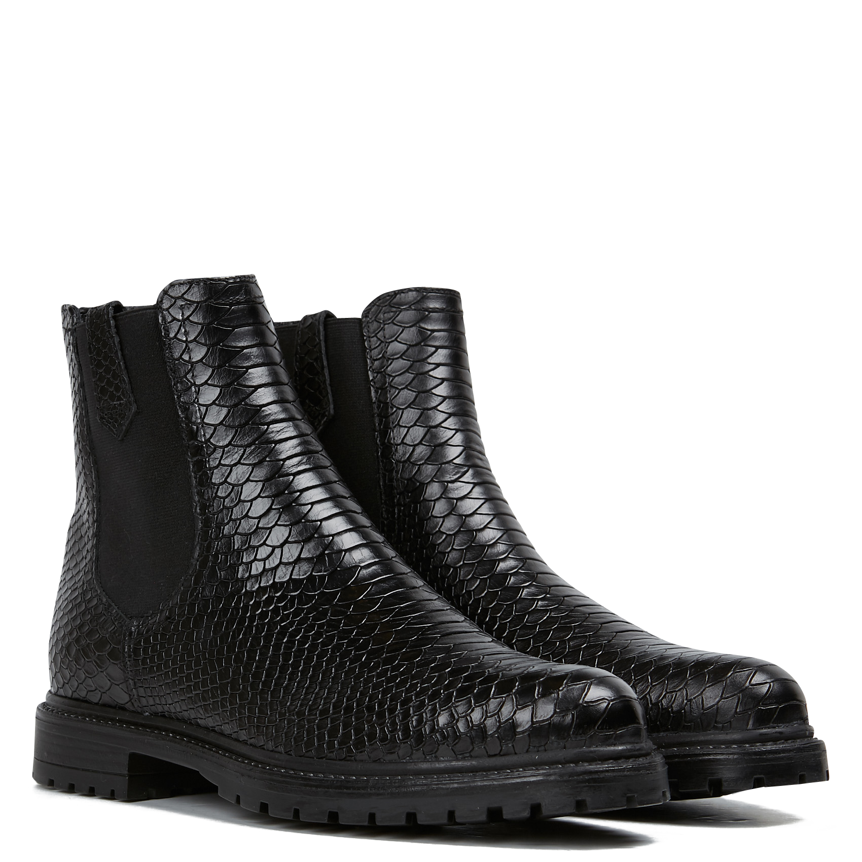 CANDIDE - Bottines Candide Reptile en cuir imprimé serpent | Noir