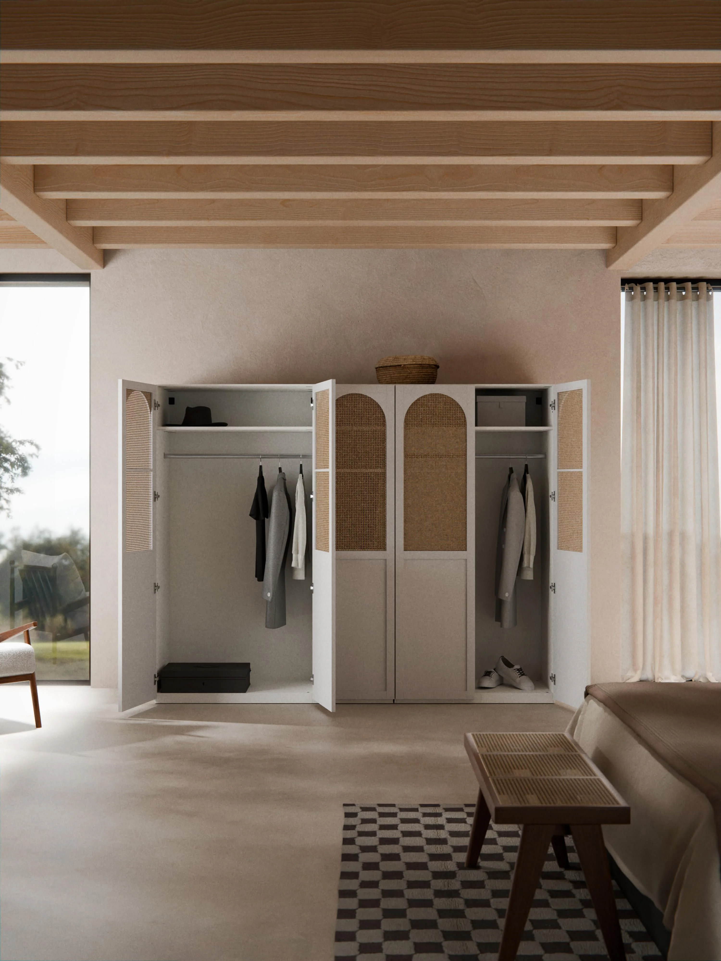 Modulaire draaideurkast Jeanne, 250 cm breed, diverse opties