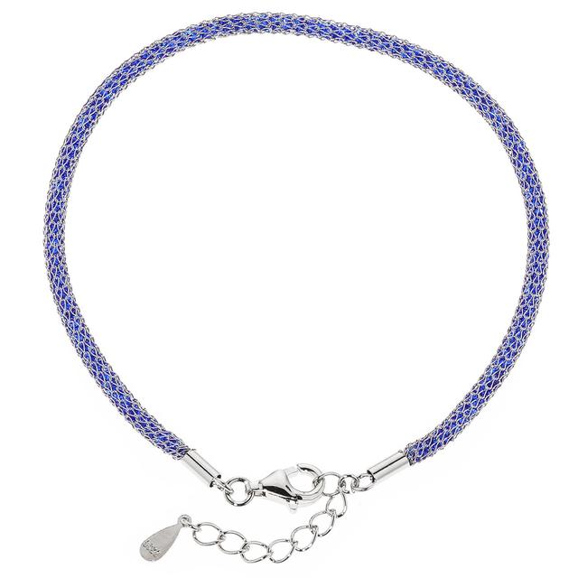 Mesh-Armband, 800 Zirkonia, rhodiniert, ca. 19 + 3 cm