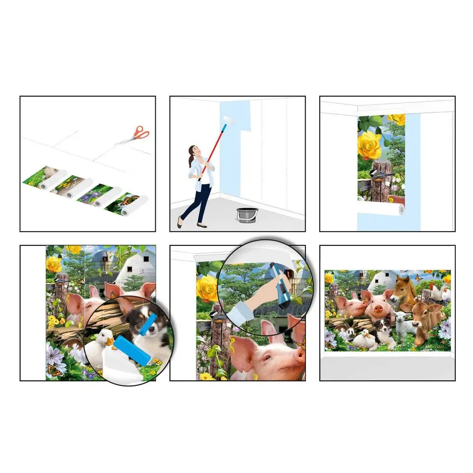 Fotobehang Boerderijdieren - 260x384cm - Bont