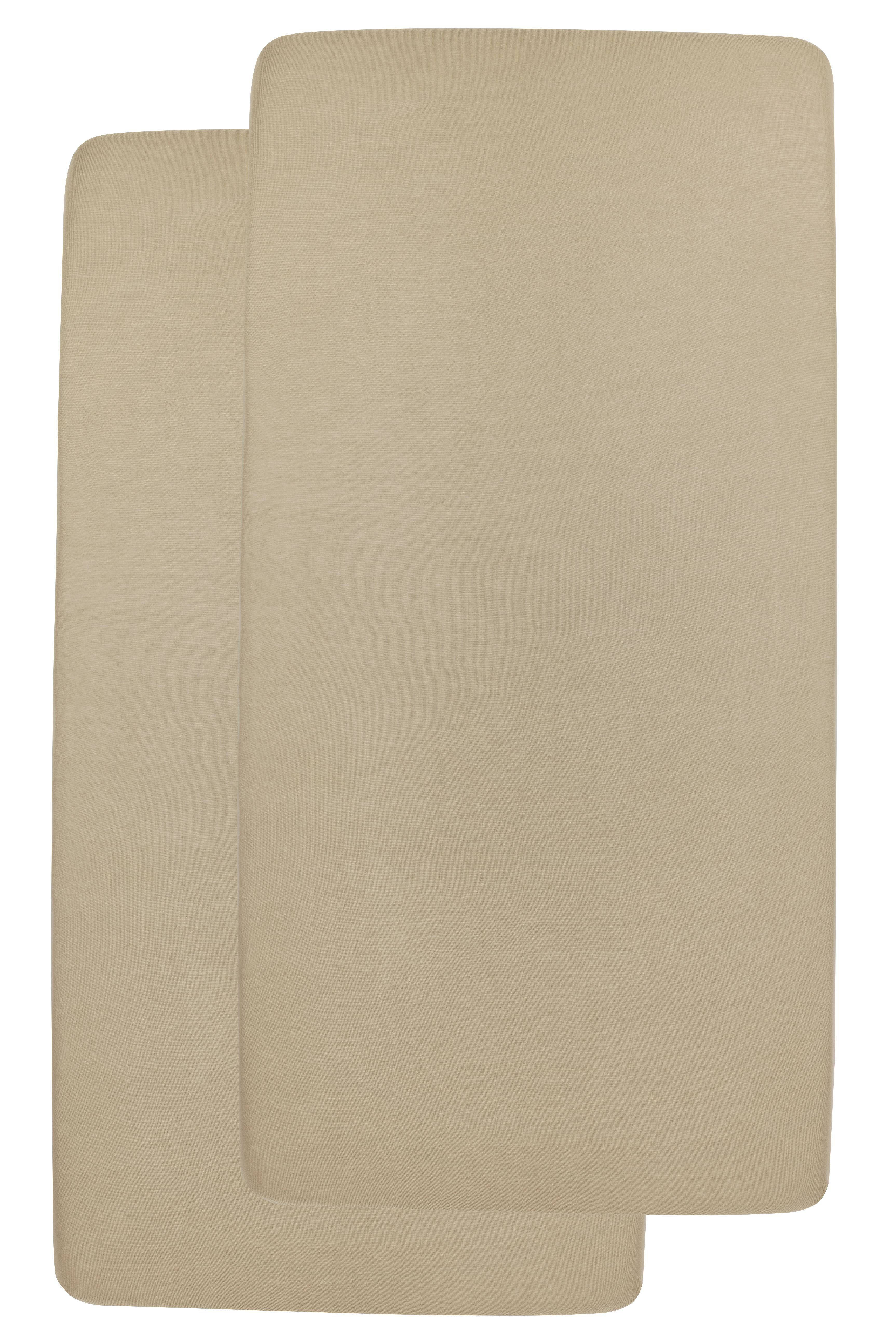 Meyco katoenen wieg hoeslaken - set van 2 40x80/90 cm taupe
