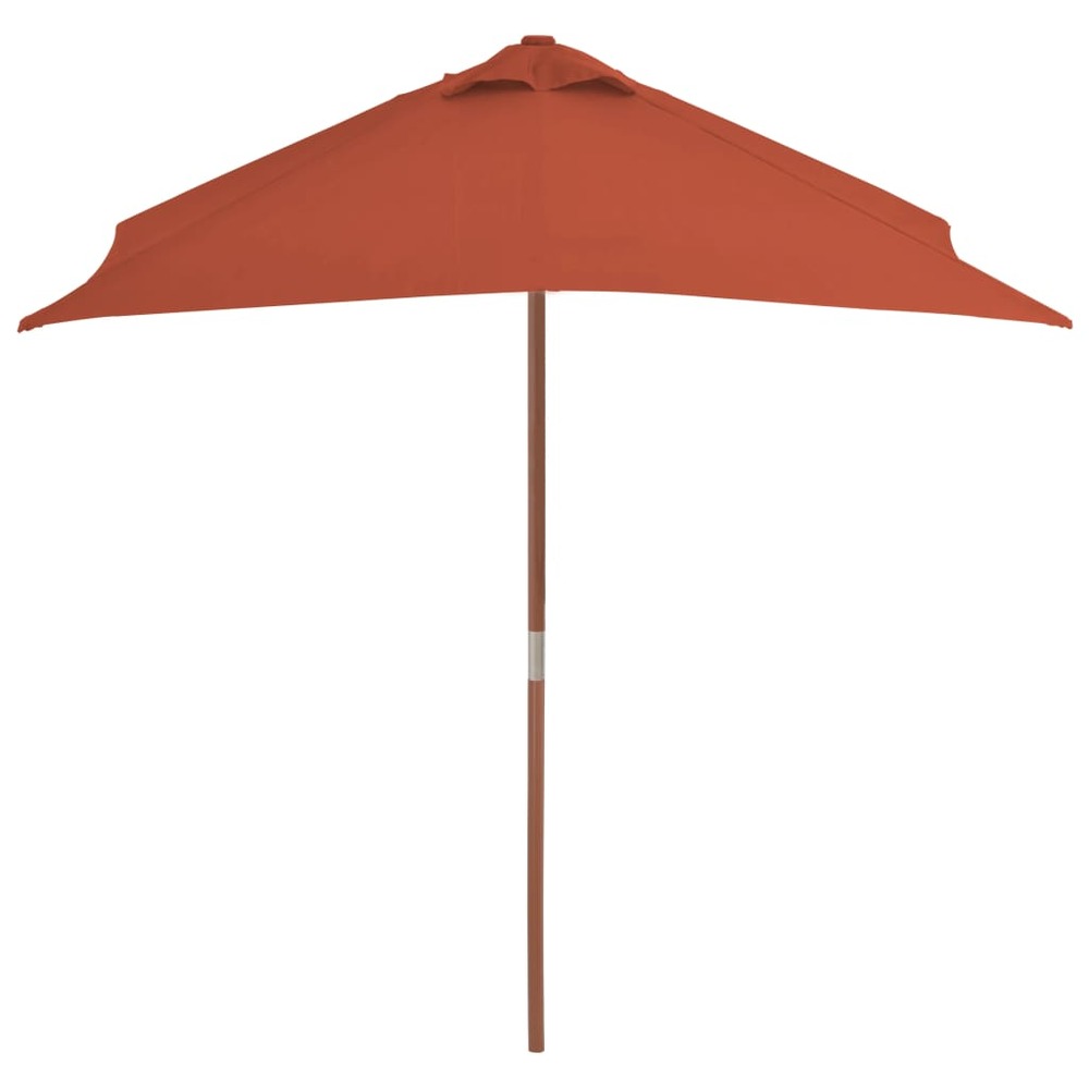 Parasol d'extérieur avec mât en bois 150 x 200 cm orange