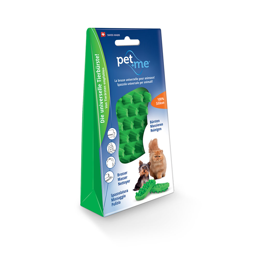 Brosse petits chiens et chats à poil longs verte
