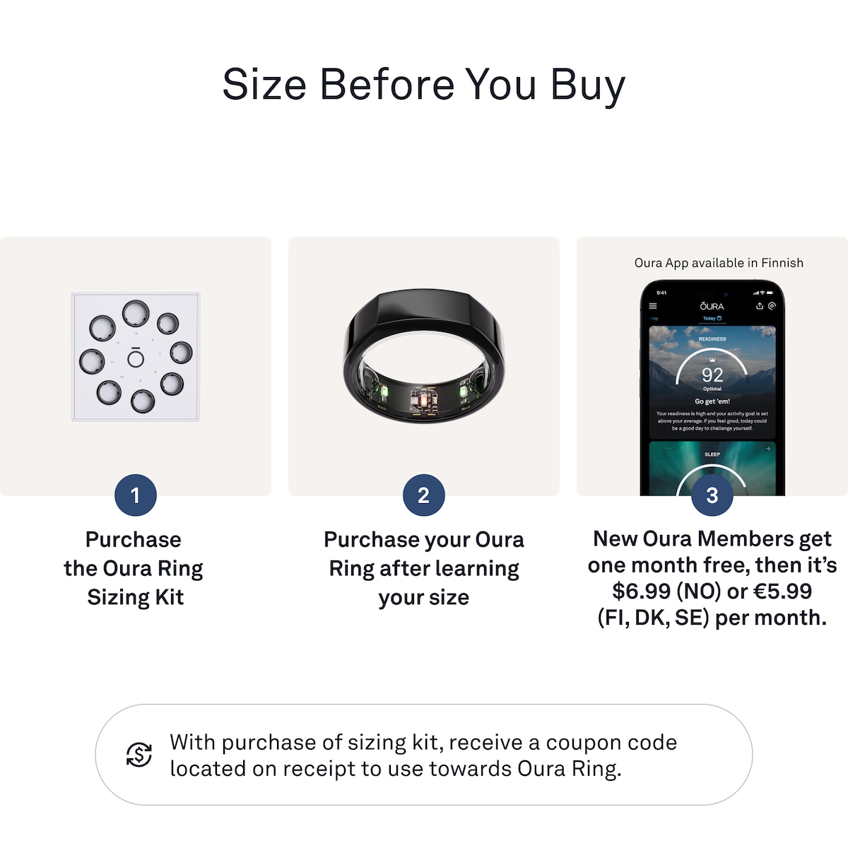 Oura-ring Gen3 Heritage smartring størrelse 10 (Black)