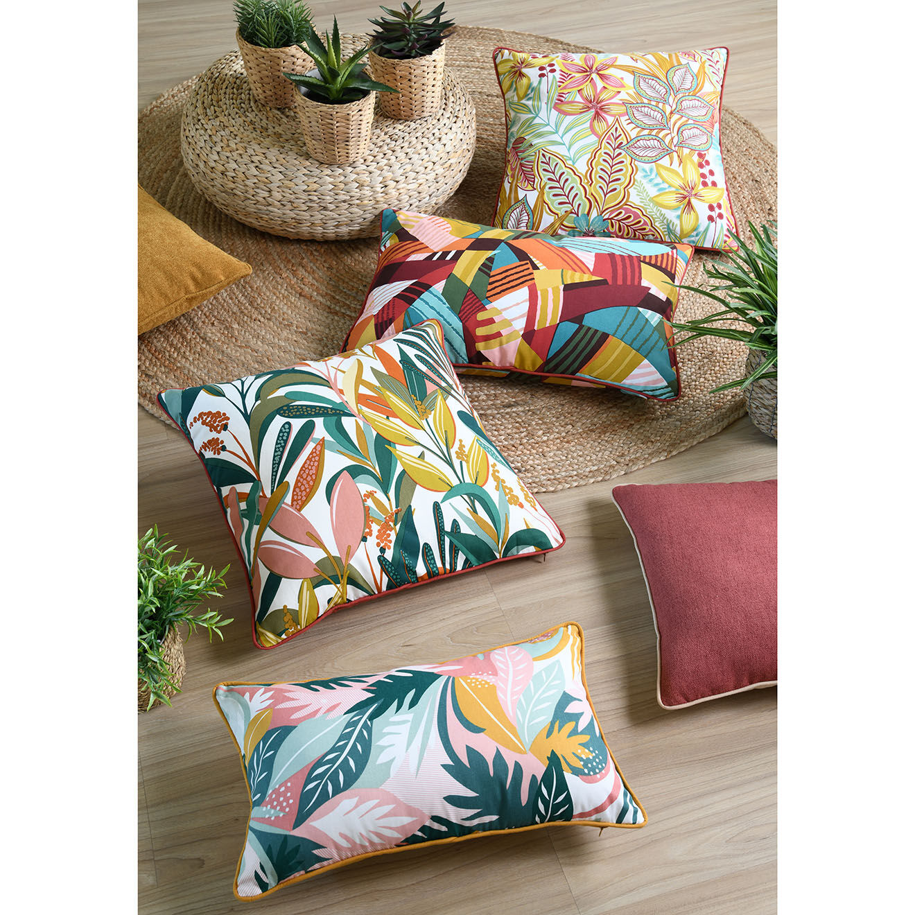 Stof Coussin Pengari Aquitaine vert - 50x50 cm