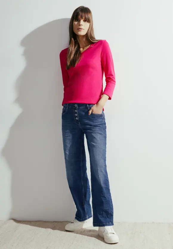 Loose Fit Jeans - mid blue used wash