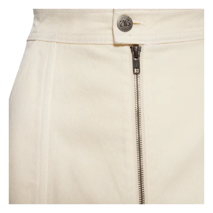Alma Deia Jupe Denim en Coton Bio | Blanc cassé