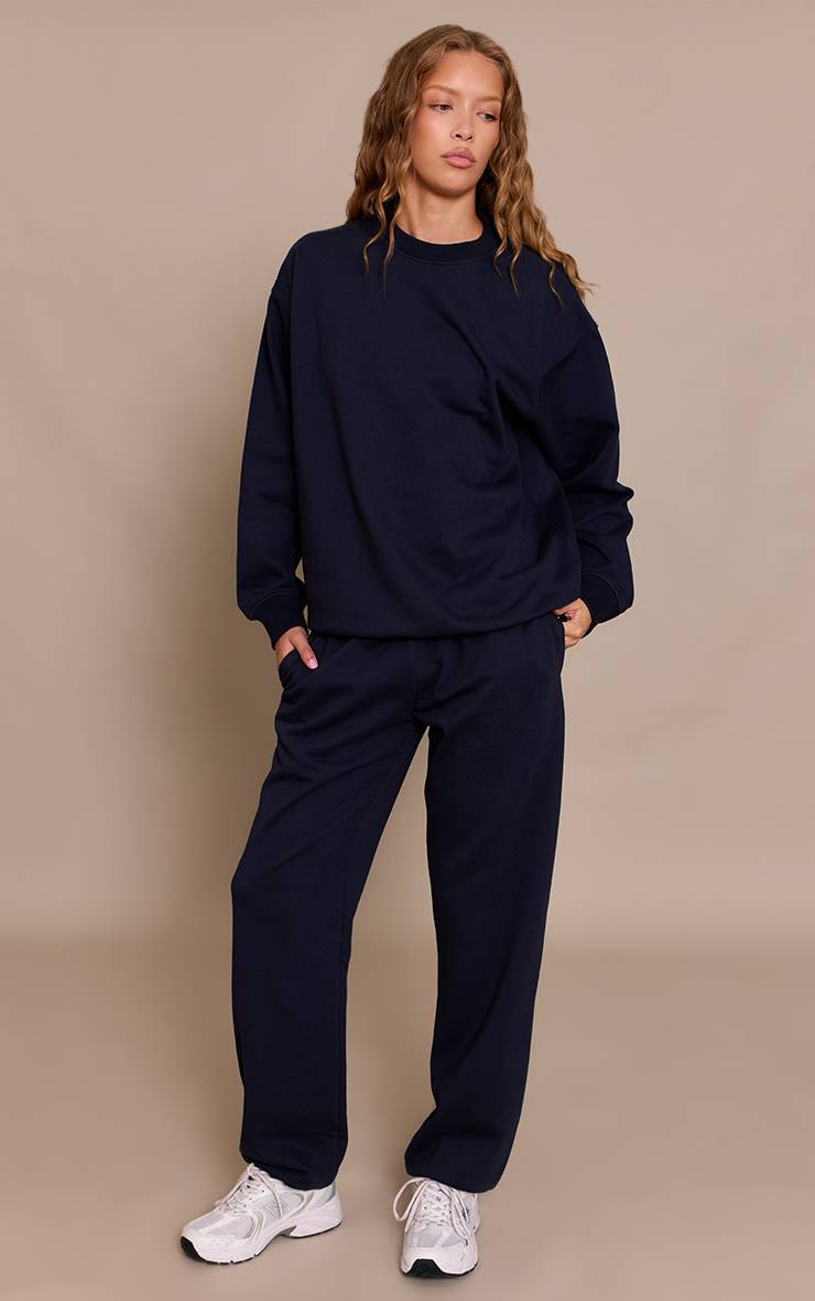 Bleu Marine Jogging À Revers En Molleton De Coton Épais 440 G/m²