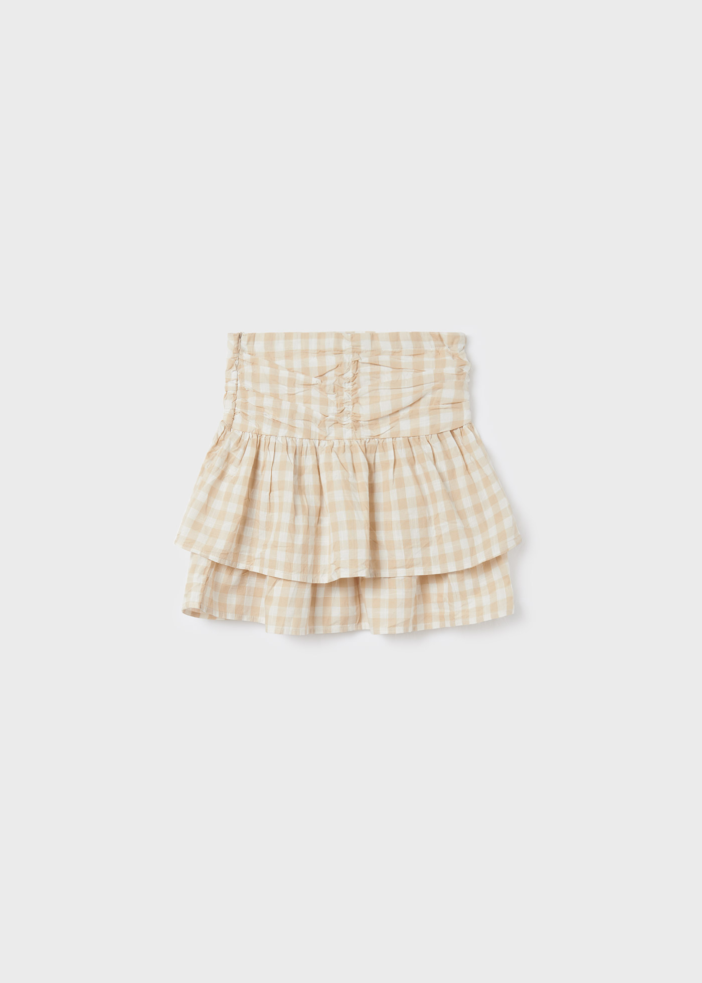 Saia xadrez vichy de algodão para meninas
