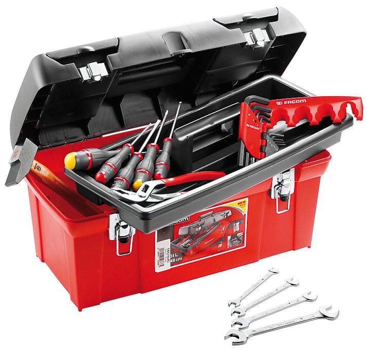 Caisse à outils polypropylène Facom + 20 pièces
