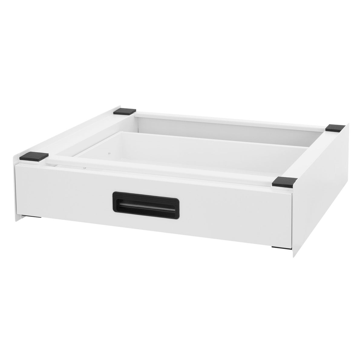 ML-Design stapelkit voor wasmachine en droger met uittreklade, staal, 60x55cm, wit, antislip, universele stapelkit, stapelframe, drogerstapel