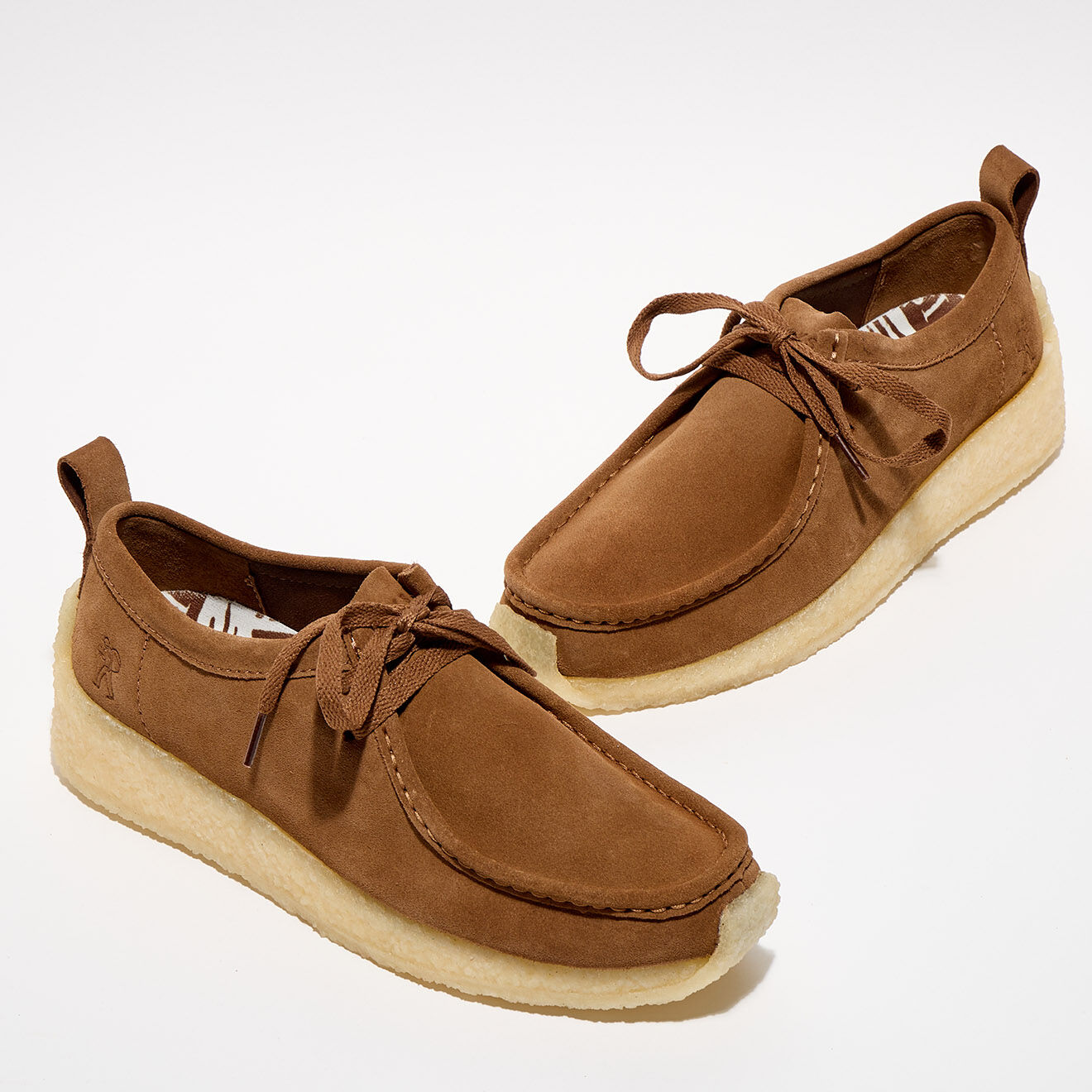 Clarks Originals Derbies en Velours de Cuir Rossendale marron