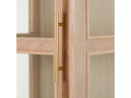 Vitrine en bois et grille marron 46.5x40.5x173.5h