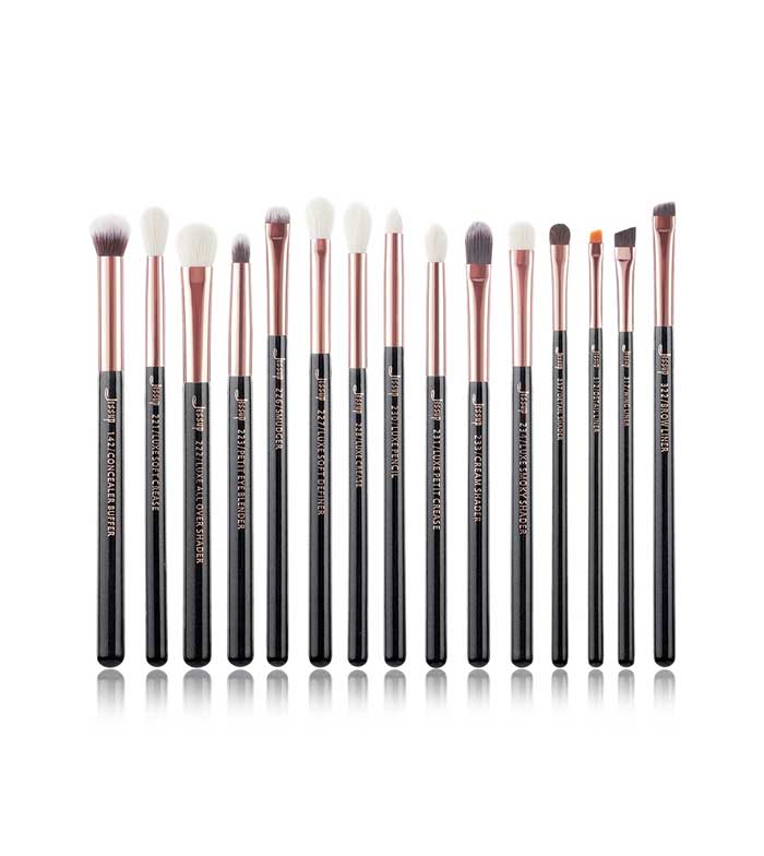 Jessup Beauty - Conjunto de pincéis 15 pcs - T157: Black/Rose Gold