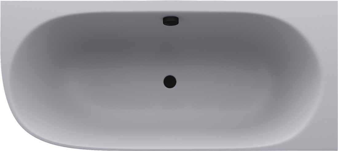 Polysan Sussi halfvrijstaand bad rechts mineraalmarmer 160x70cm grijs mat