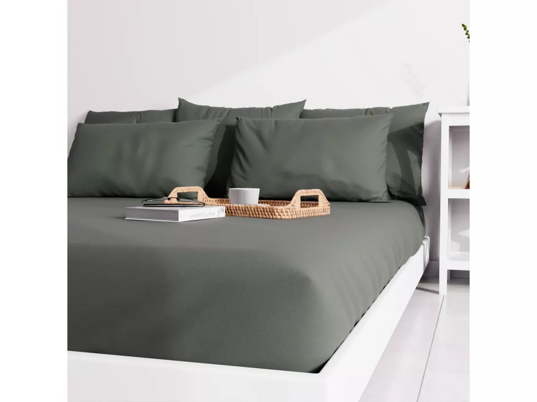 Taie d'oreiller unie 63x63 cm ZZZ kaki