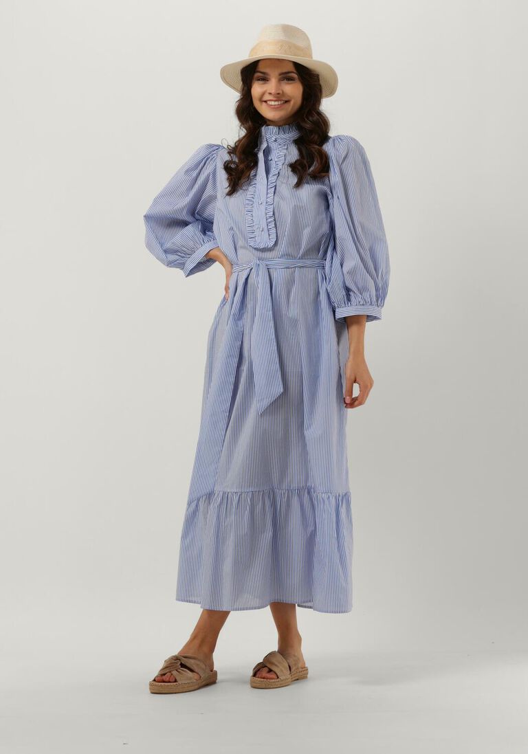 DEA KUDIBAL blauw/wit gestreepte dea kudibal midi jurk my ns (co)