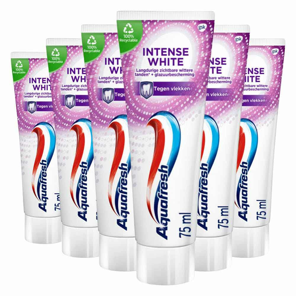 6x Aquafresh Tandpasta Intense White75 ml