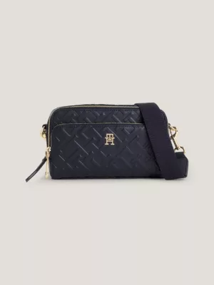 Bolsa transversal icônica para câmera com monograma TH em relevo
