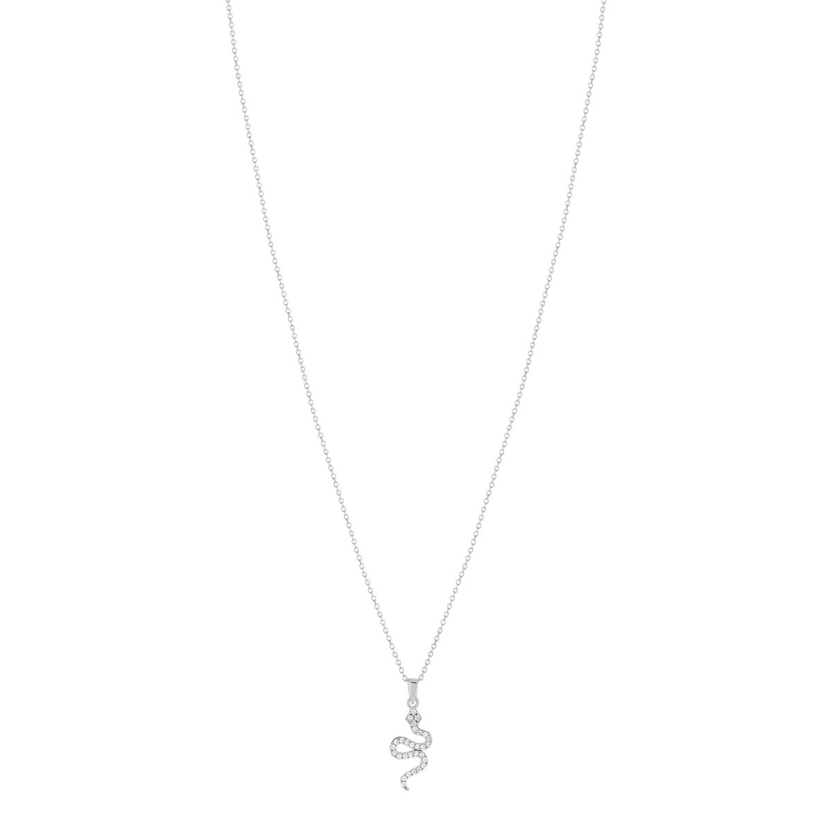 Collier argent 925 serpent zirconias 45 cm