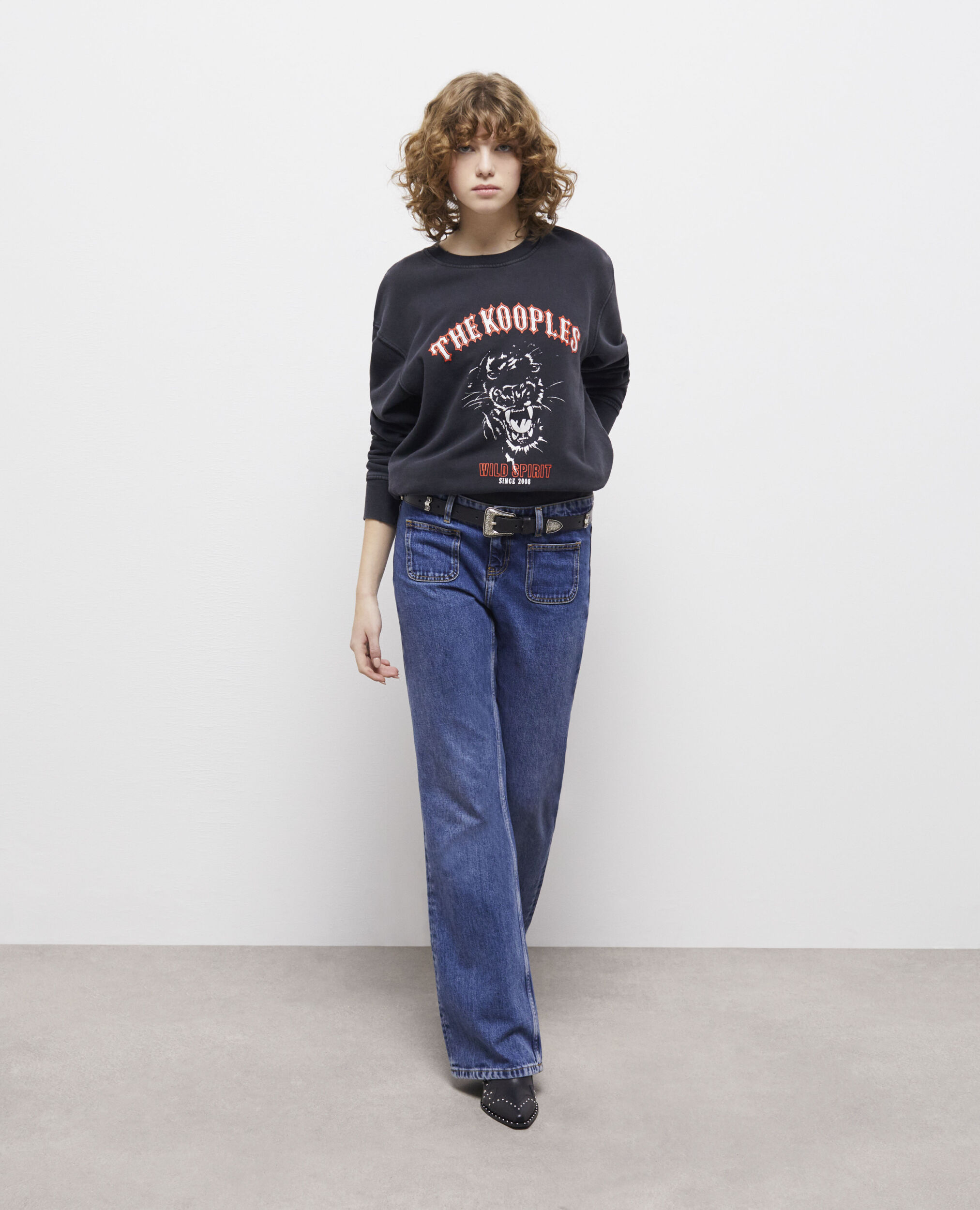 Sweatshirt sérigraphié noir
