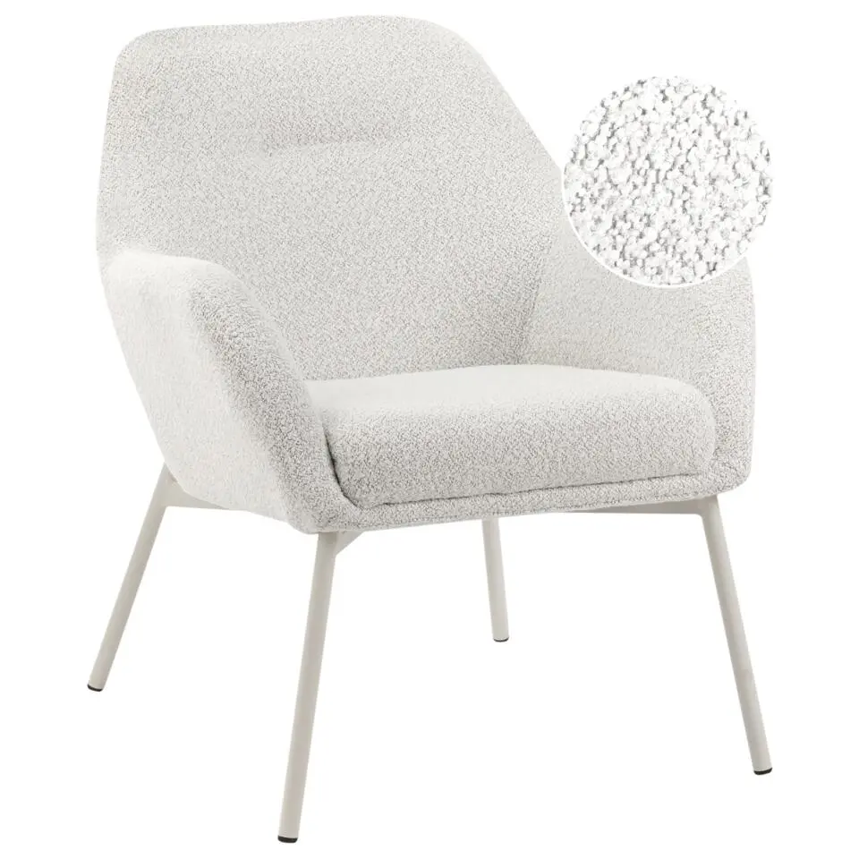JABRO - Fauteuil - Gebroken wit - Polyester