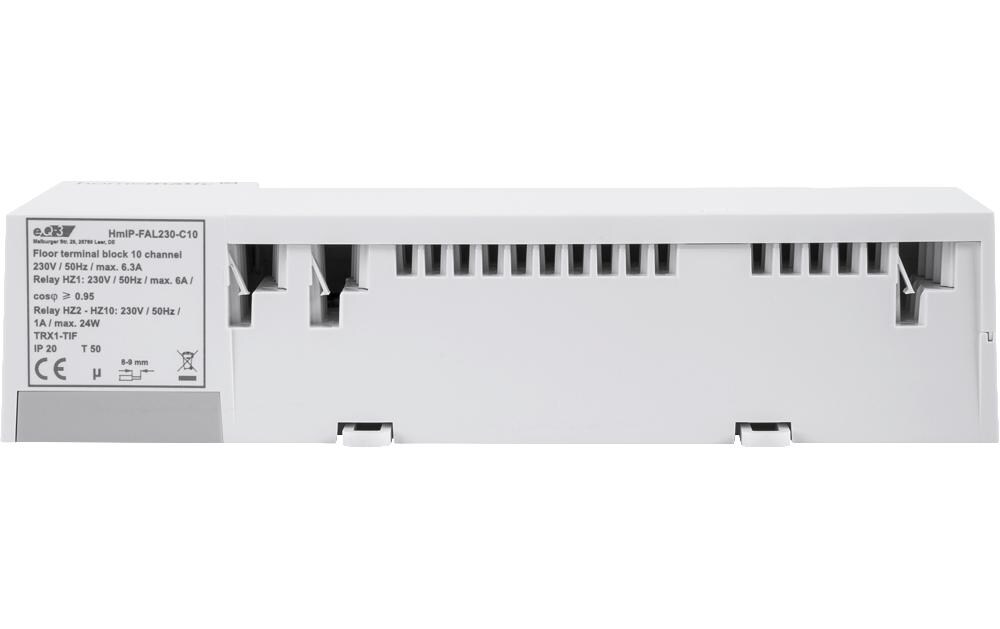 Smart Home Funk-Fussbodenheizungsaktor 230 V 10-fach<br>Zur komfortablen Steuerung der Fussbodenheizung und Bodenheizung – HmIP-FAL230-C10
