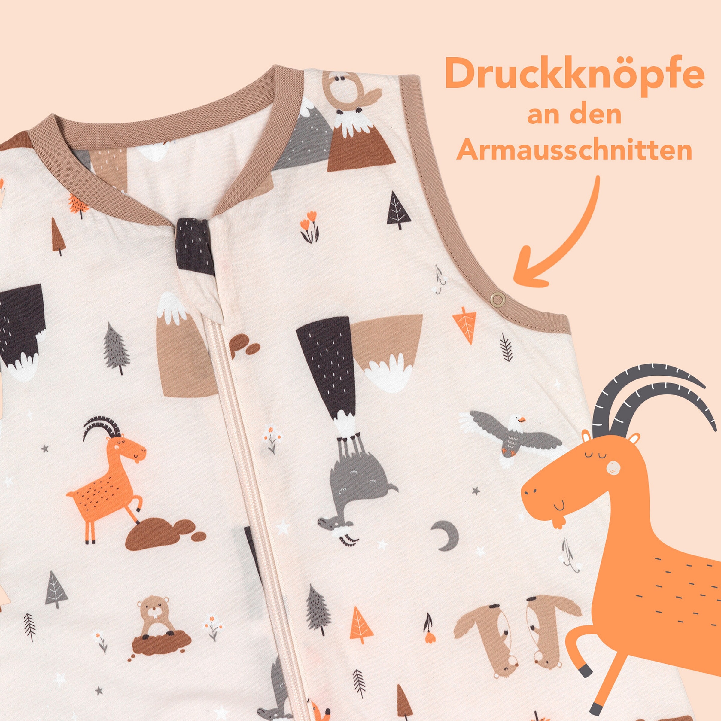 schlummersack Schlafsack mit Füßen 1.0 Tog Bergtiere