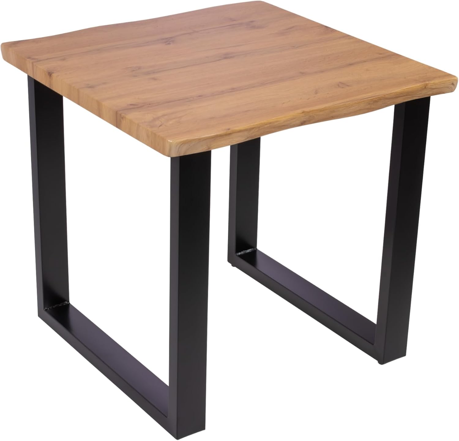 SAM Esstisch Josy | 80 x 80 cm | Holz Wildeiche-Optik | U-Gestell Metall schwarz | 40 mm Tischplatte mit Baumkante | Tisch für Esszimmer & Küche
