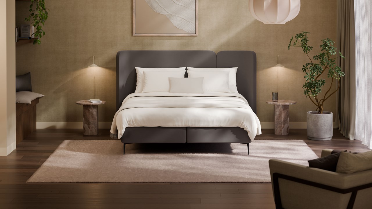 Boxspring Mesa met Kårlsson Excellence matras - Soft suede grey