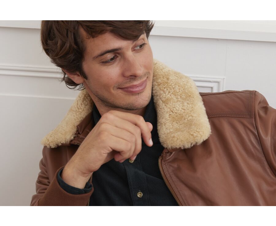 Blouson aviateur homme Cognac - EVERETT II