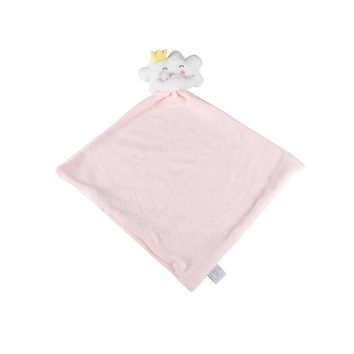 PELUCHE DOUDOU COUVERTURE ROSE 33X33CM NUAGE