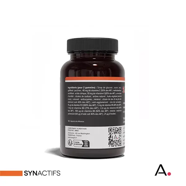 Aragan - Synactifs - Kidactifs® - Vitalidade Infantil - 30 gomas