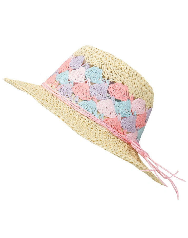 Strohhut PASTEL HEARTS in bunt