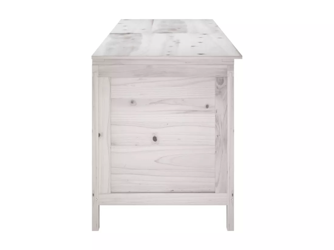 Boîte de rangement de jardin blanc bois massif de sapin