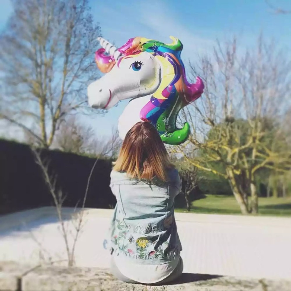 (88x108cm) Einhorn Kinder Party Ballon Folien Luftballon - Pink