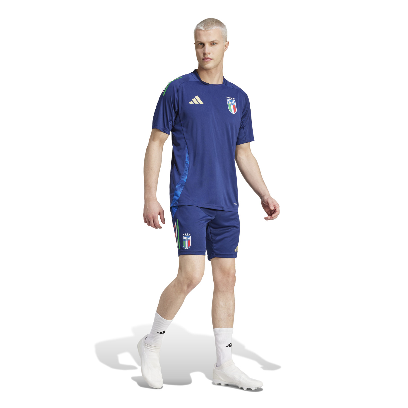 Adidas Italië Trainingsbroekje 2024-2026 Donkerblauw Blauw Goud