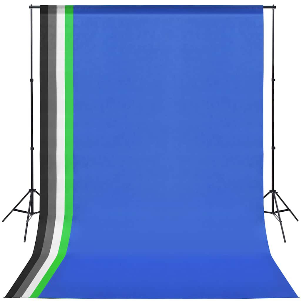 vidaXL Fotostudio-uitrusting: 5-kleurenachtergrond en 2 paraplu's