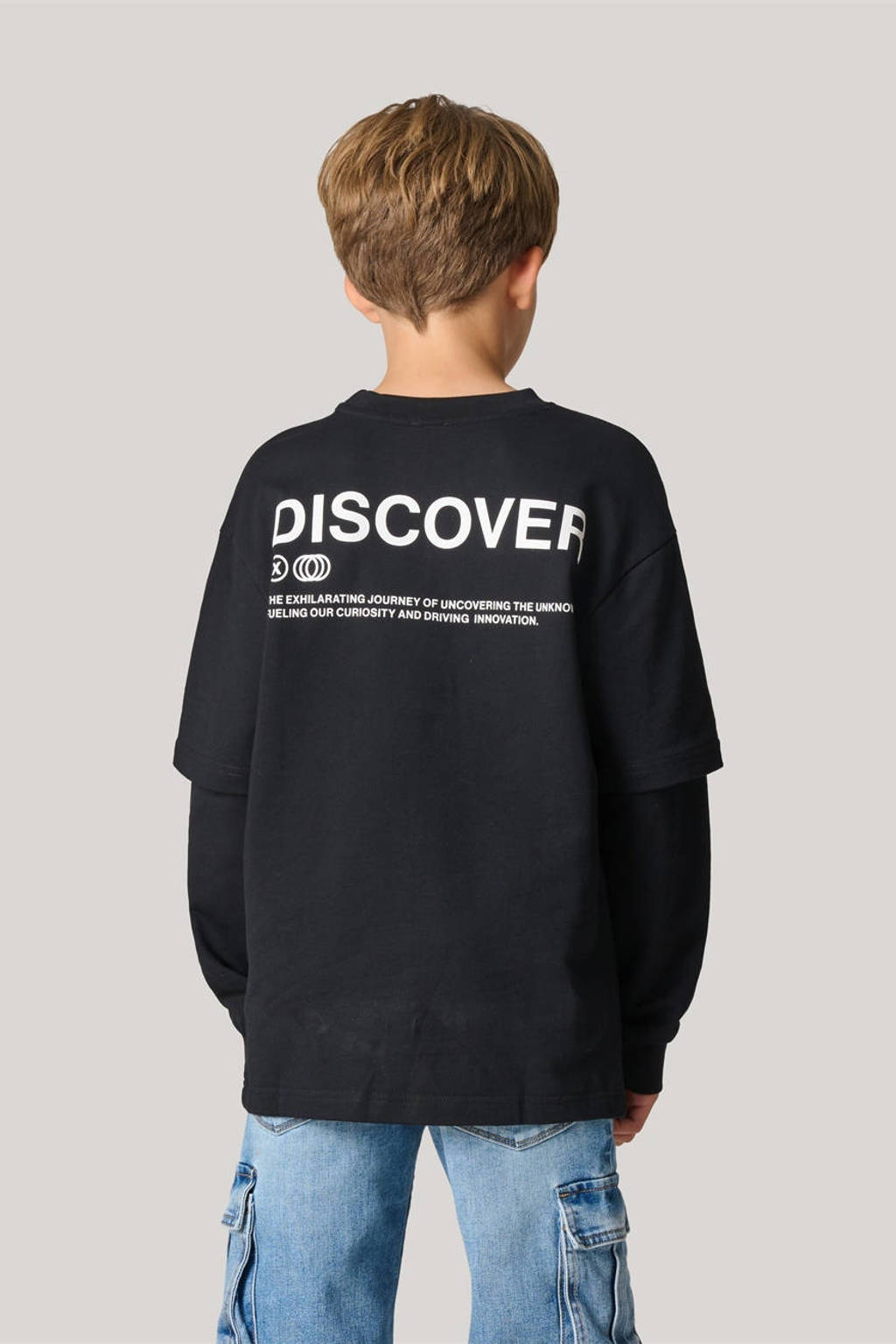 Shoeby longsleeve met backprint zwart